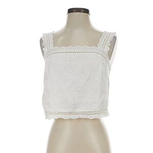 Abercrombie & Fitch White Eyelet Crop Top